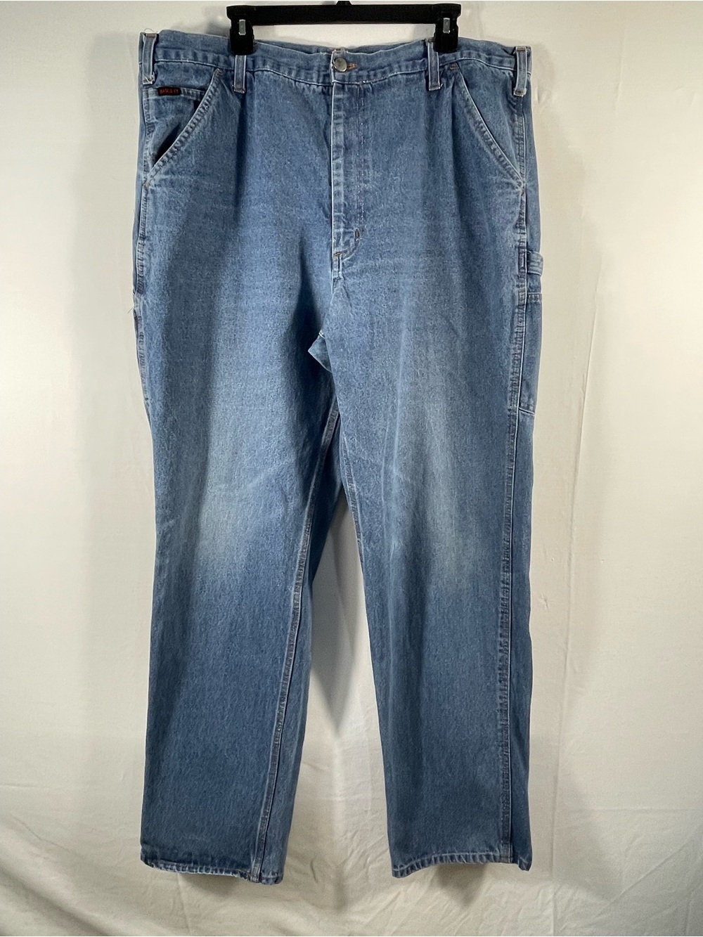 Rasco FR Men's Straight Jeans Blue Denim Cotton Cargo Pockets Logo 42x34 SK#0224